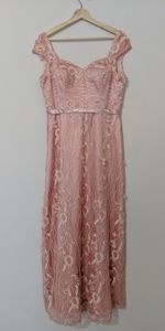 Coral Pink A-line Floor-length Dress